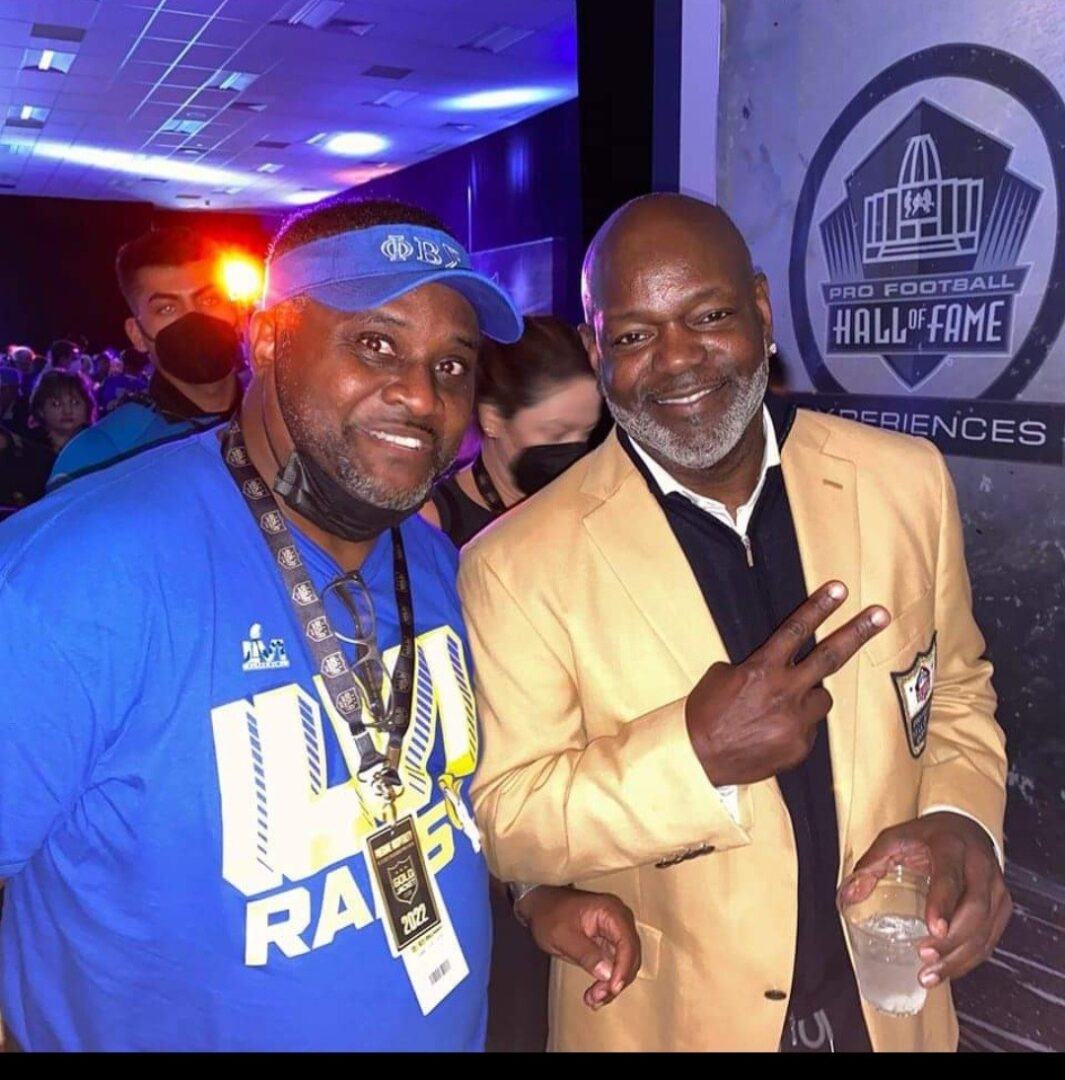 Marc and HOF Emmitt Smith at Super Bowl 56